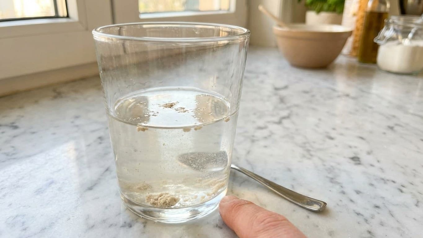 Añadir la levadura y luego el resto de la harina — preparation