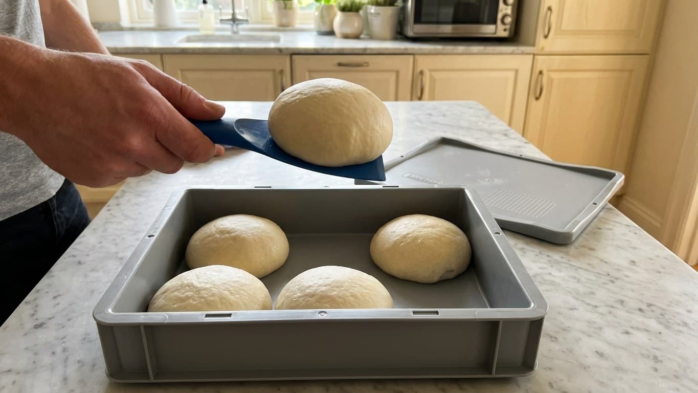 Coloca las bolas en la caja de fermentación — preparation