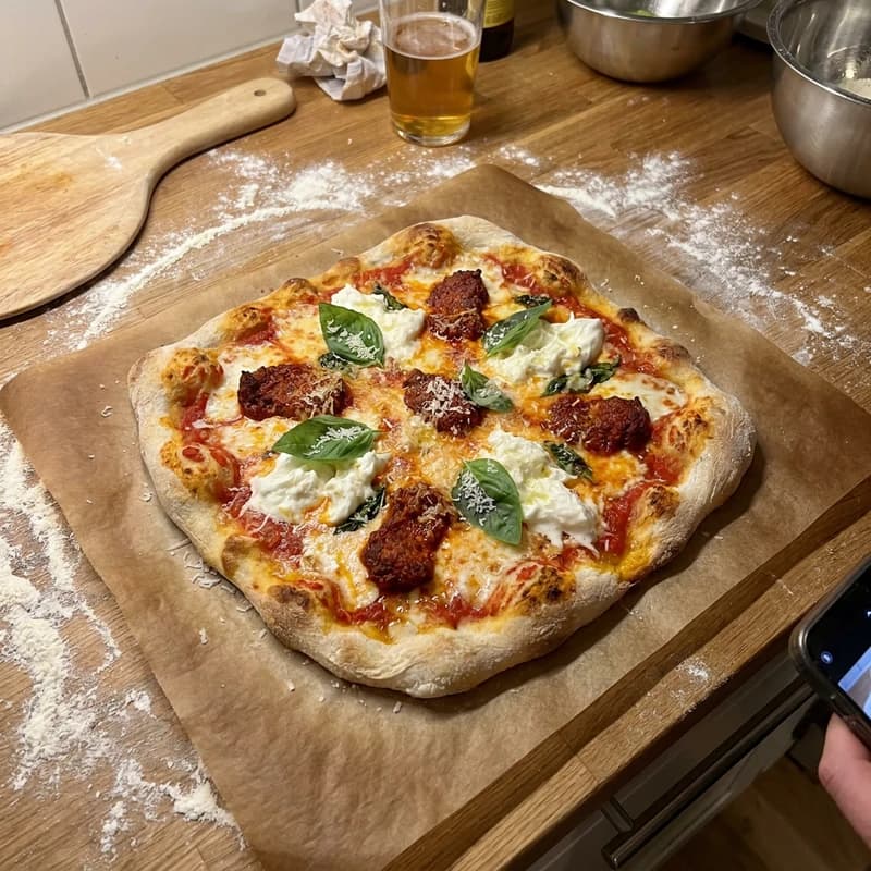 Nduja, Burrata & Basil