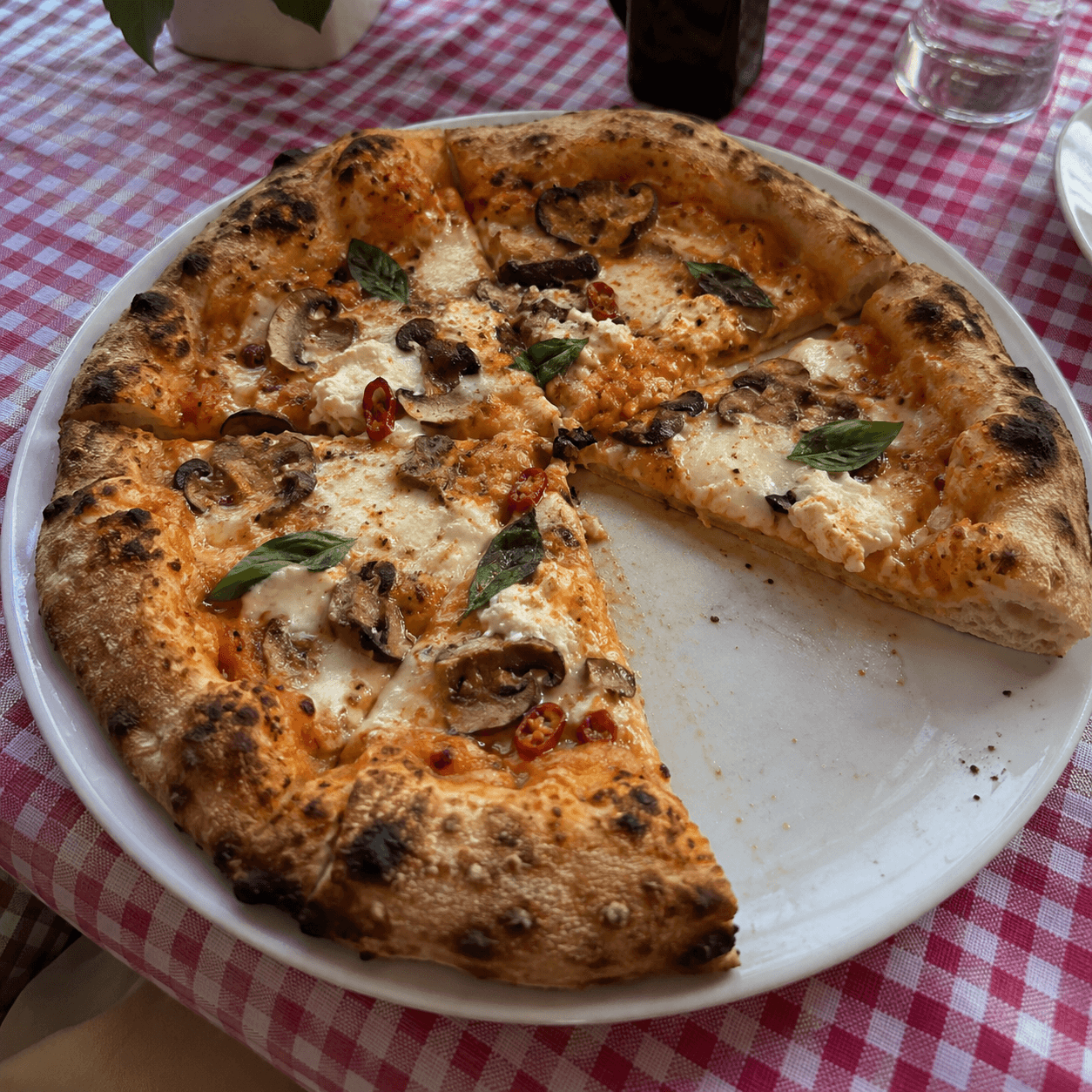 Champignons et piment calabrais avec sauce vodka
