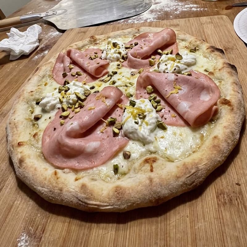 Mortadella, Burrata, Pistachio & Lemon