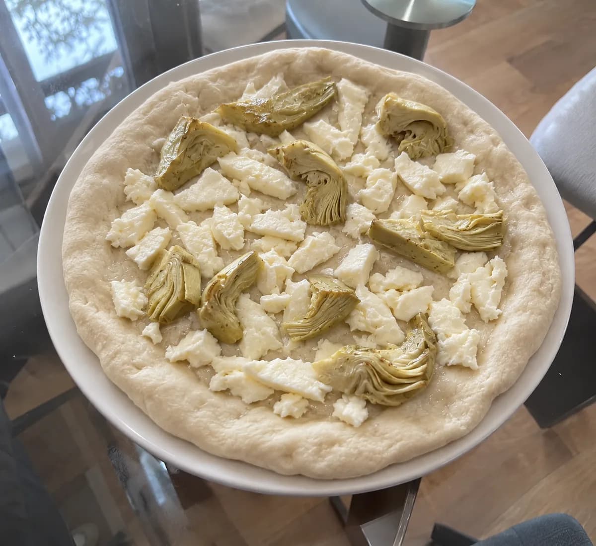 Kronärtskockor och Bresaola före gräddning