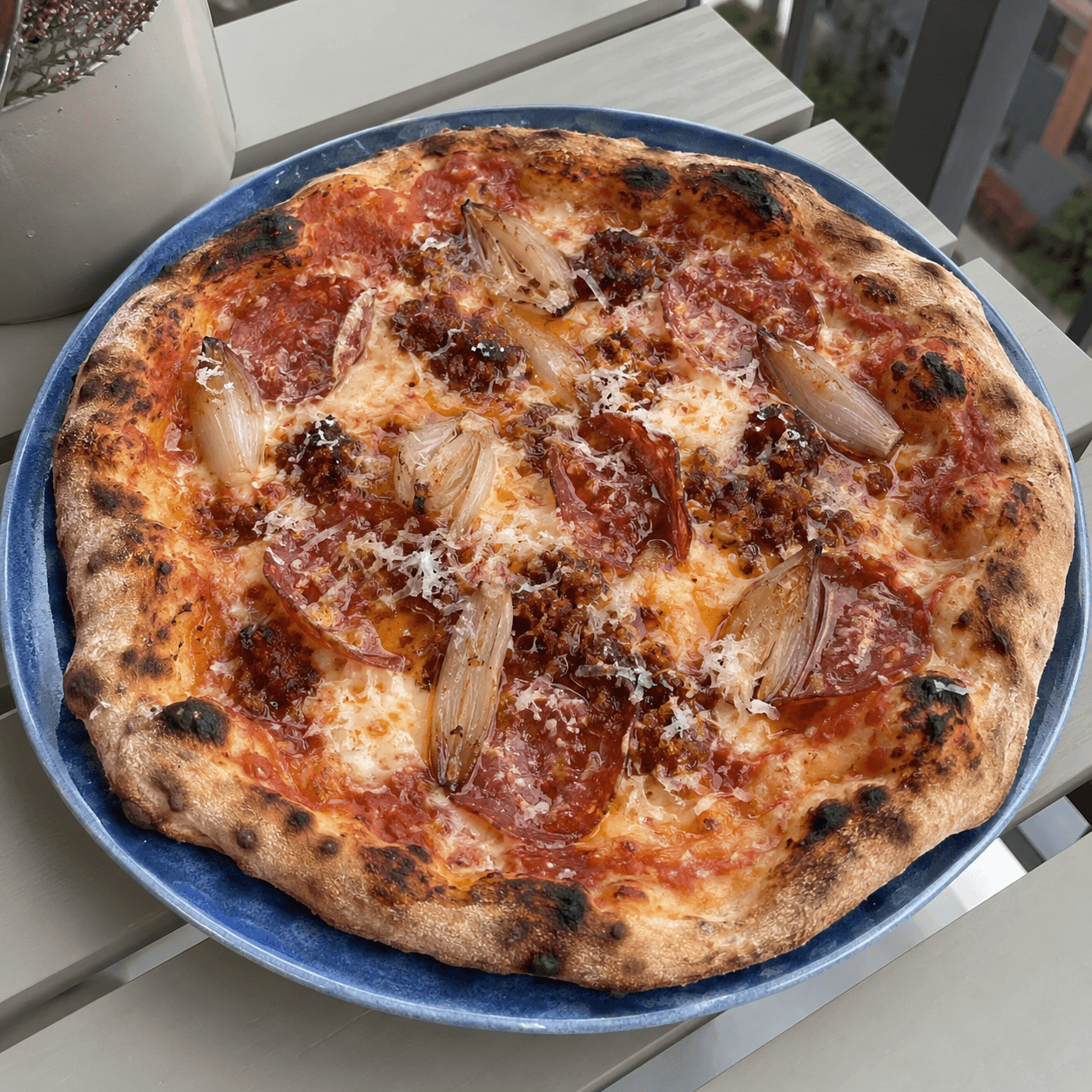 Roasted Shallot Diavola with Nduja & Honey