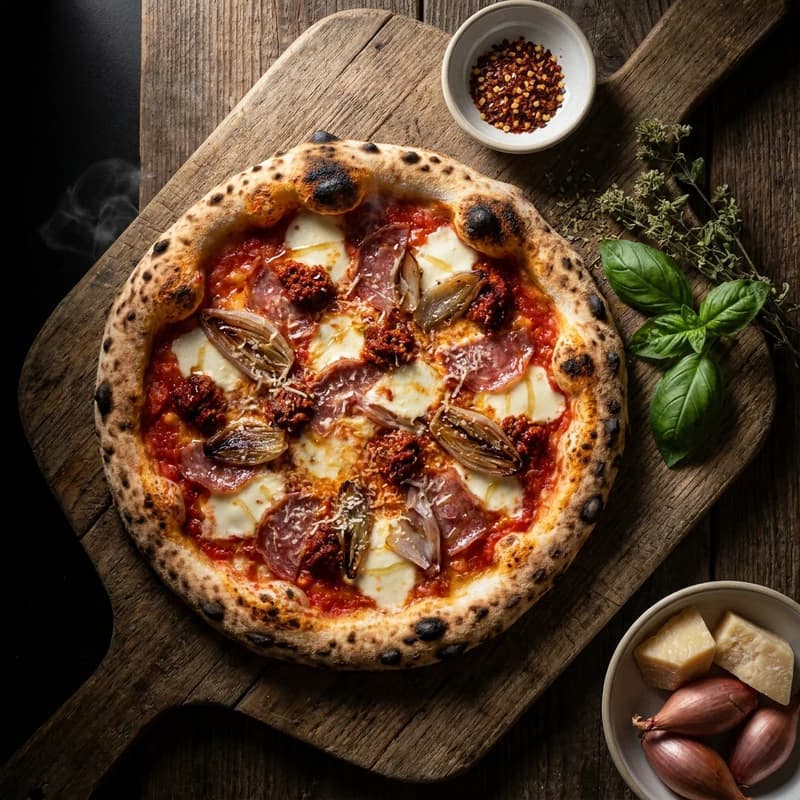Roasted Shallot Diavola with Nduja & Honey
