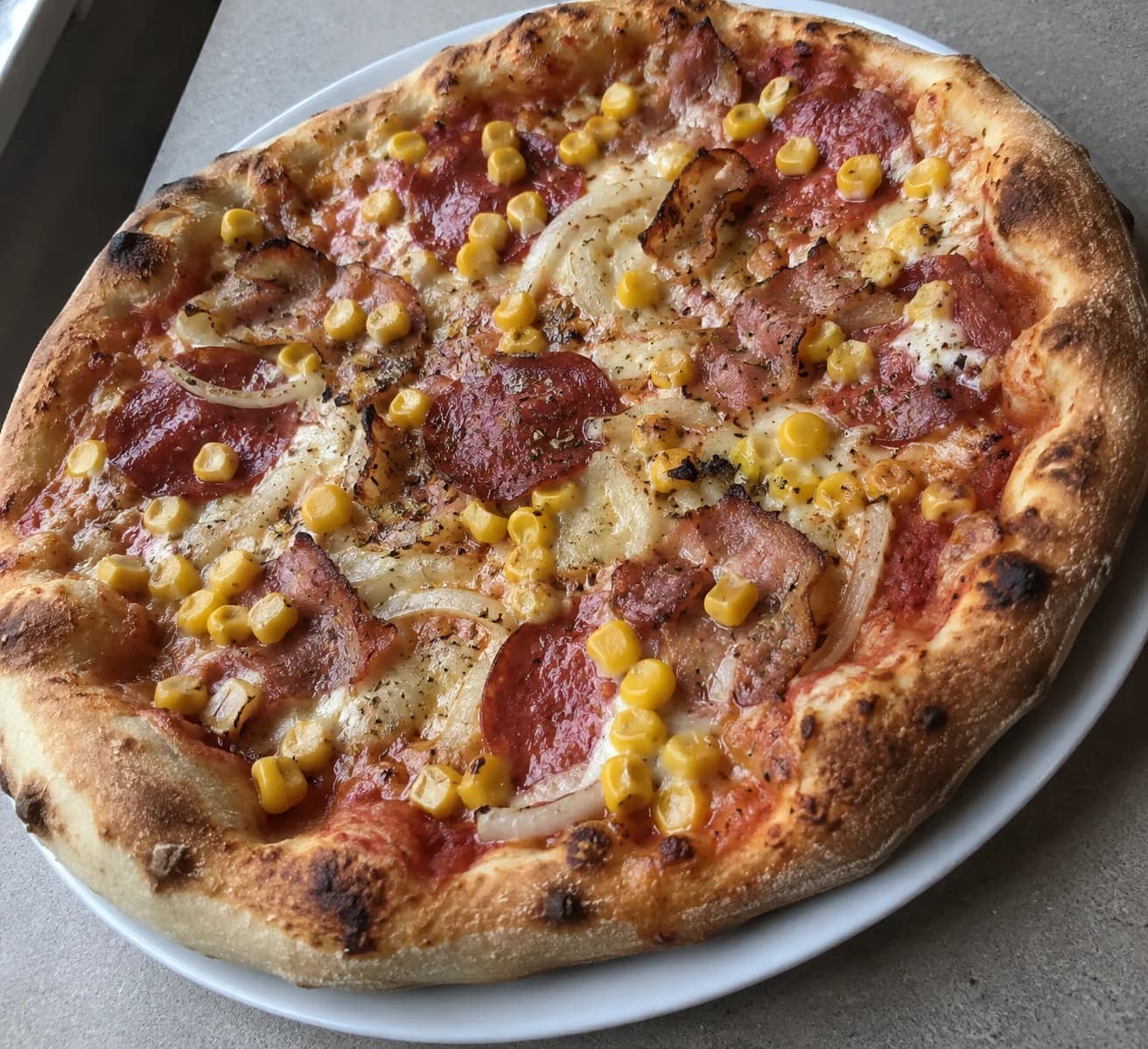 Salami and Bacon with Corn