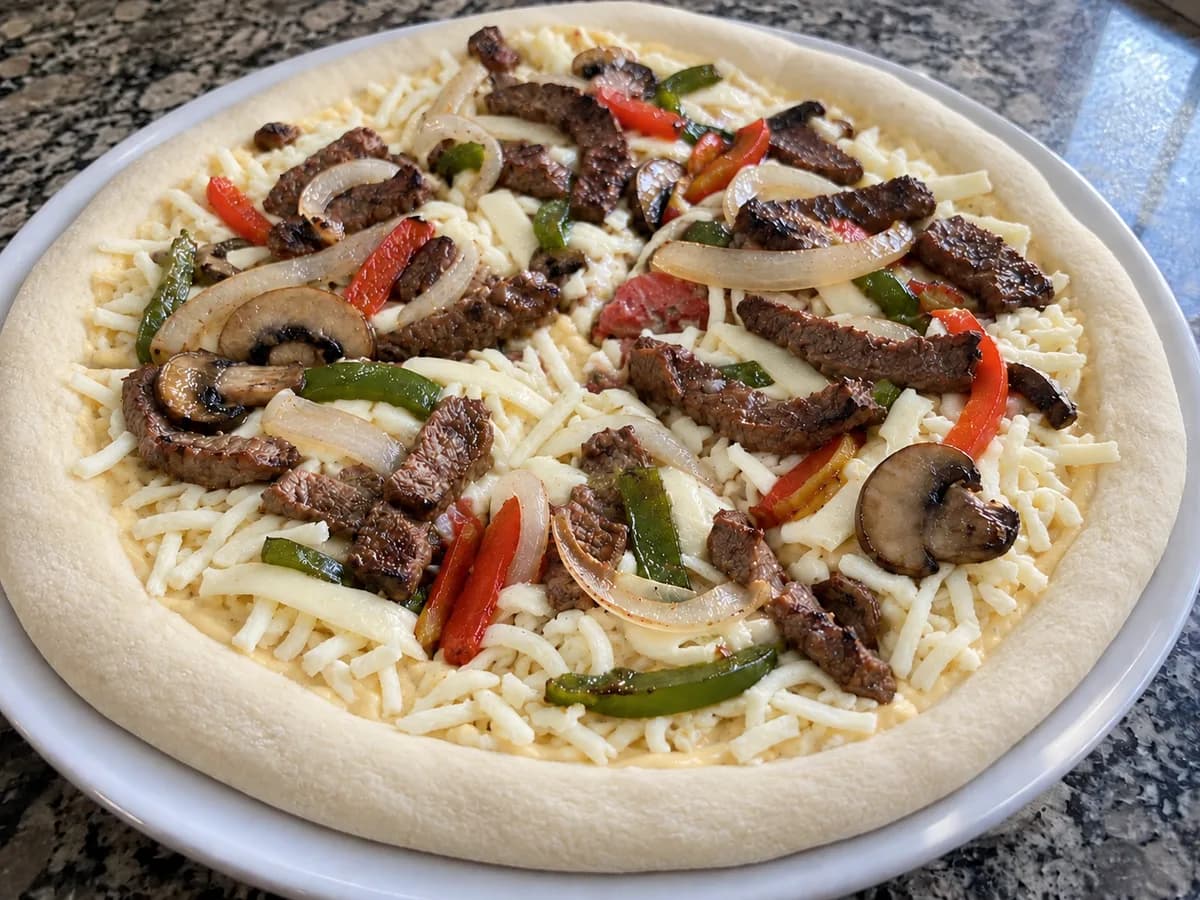 Philly Cheesesteak před pečením