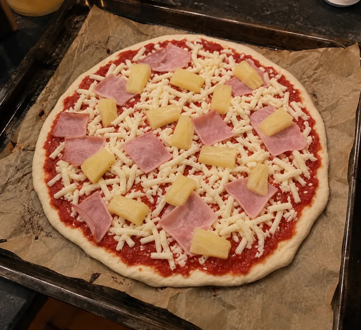 Hawaiian před pečením