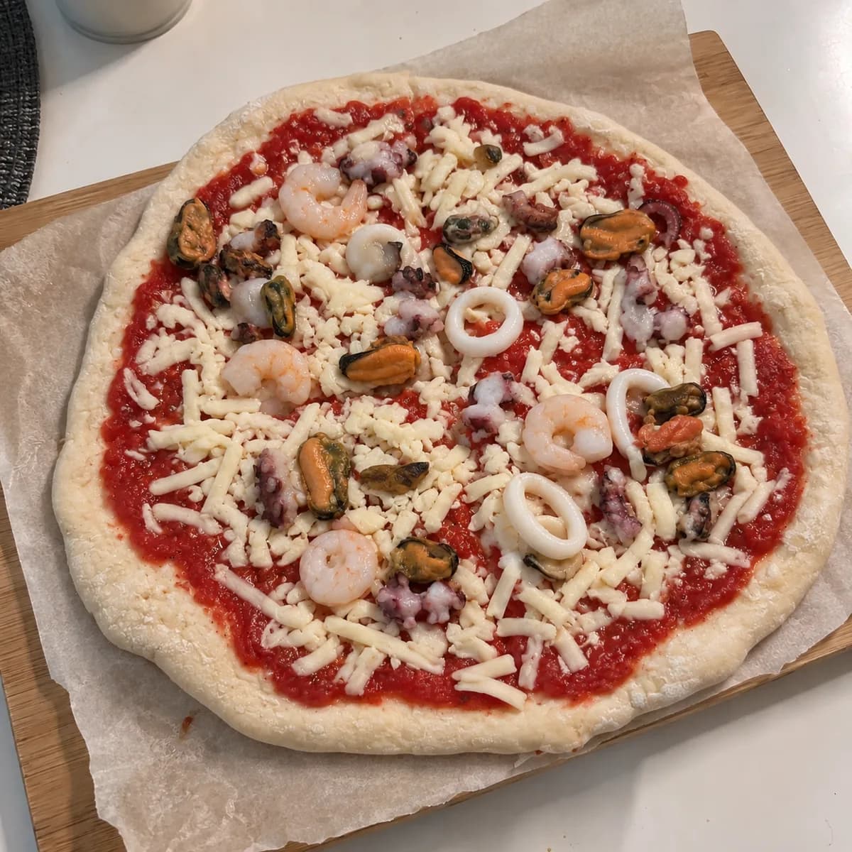 Frutti di mare antes de assar