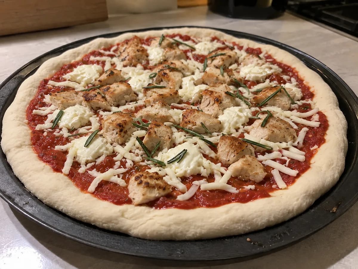 Hähnchen mit Aprikose und Pinienkernen vor dem Backen
