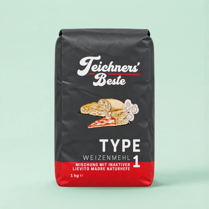 Teichners’ Beste Weizenmehl Type 1 Mischung mit inaktiver Lievito Madre Naturhefe