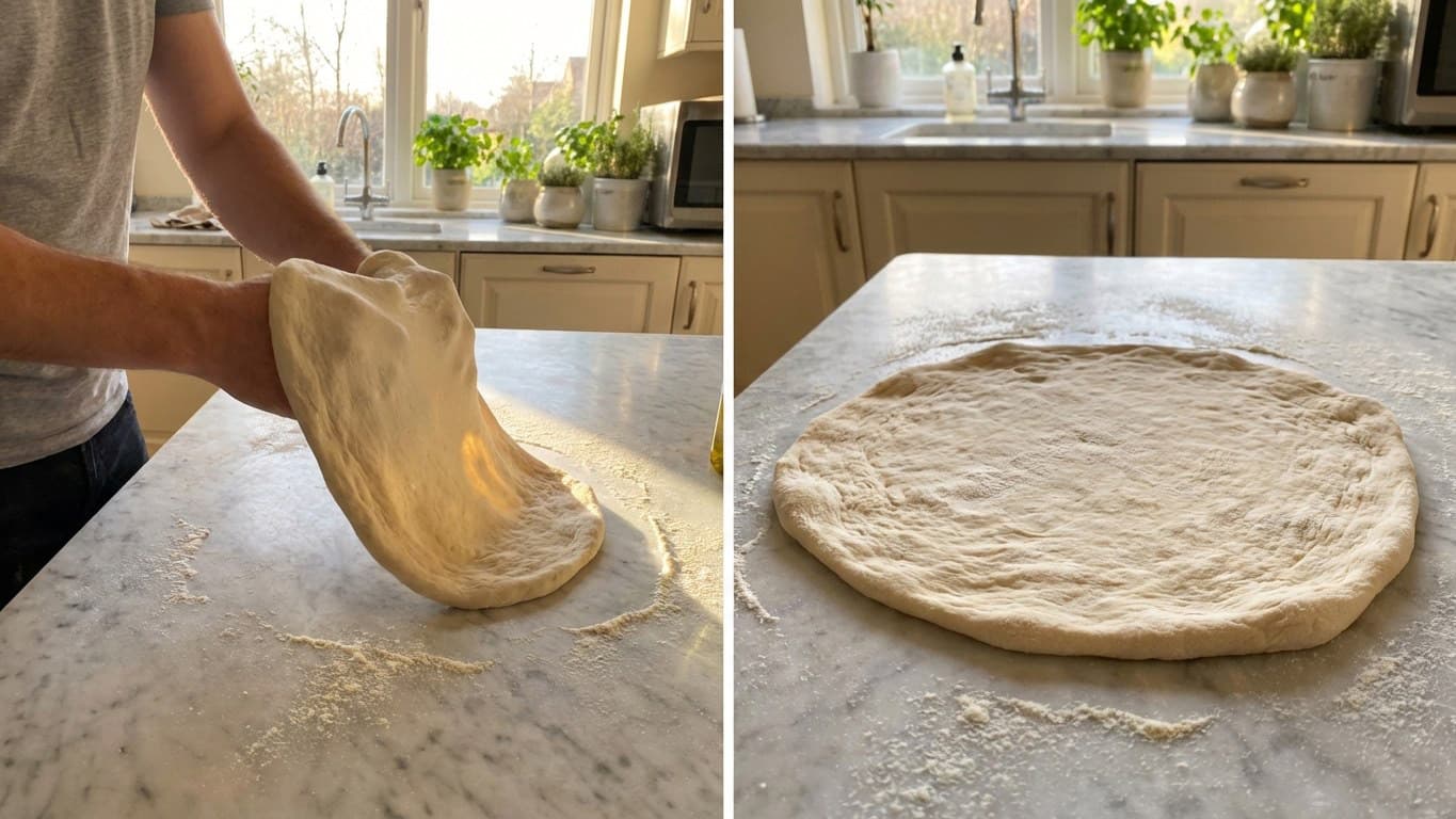 Stretch the dough