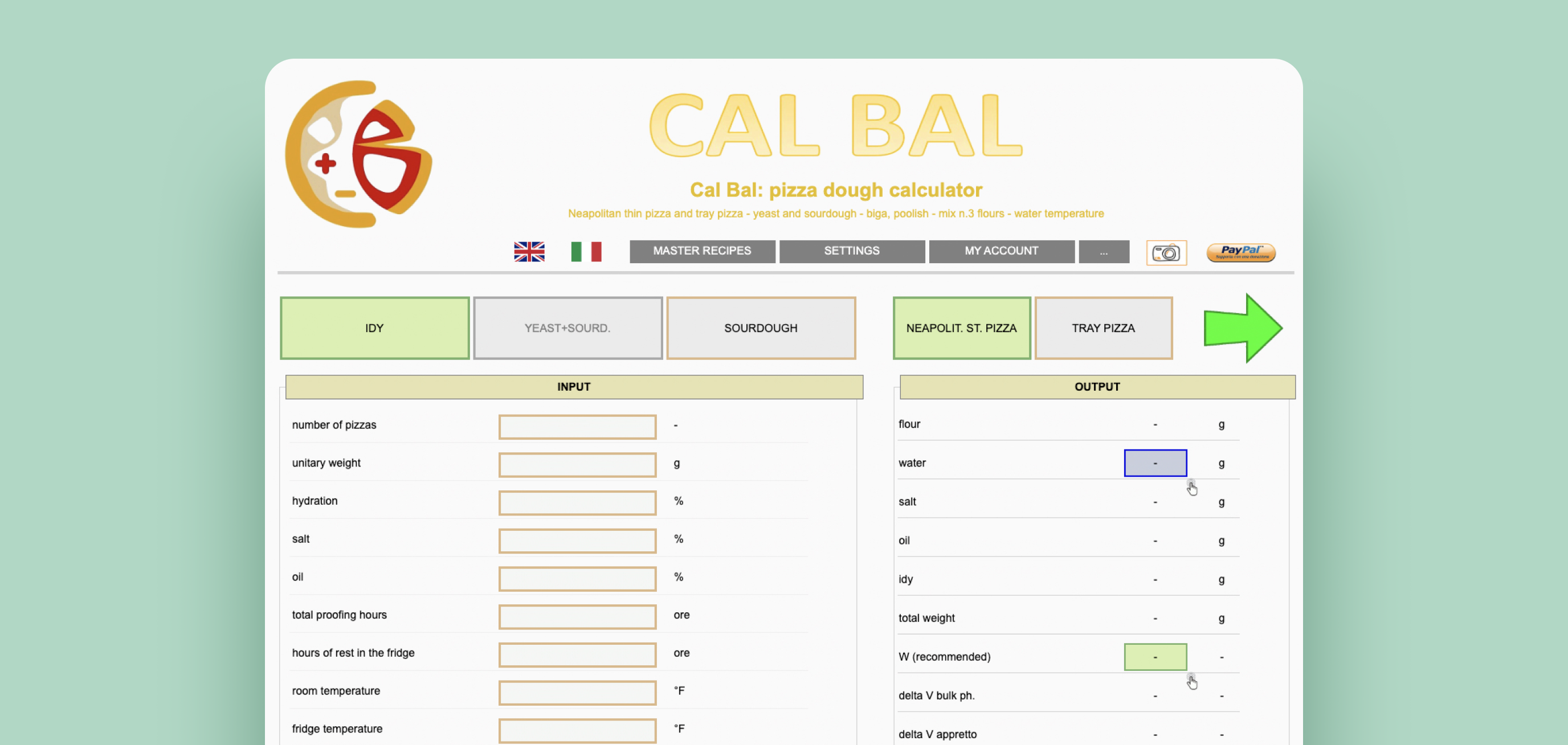 Interfaccia del calcolatore CAL BAL