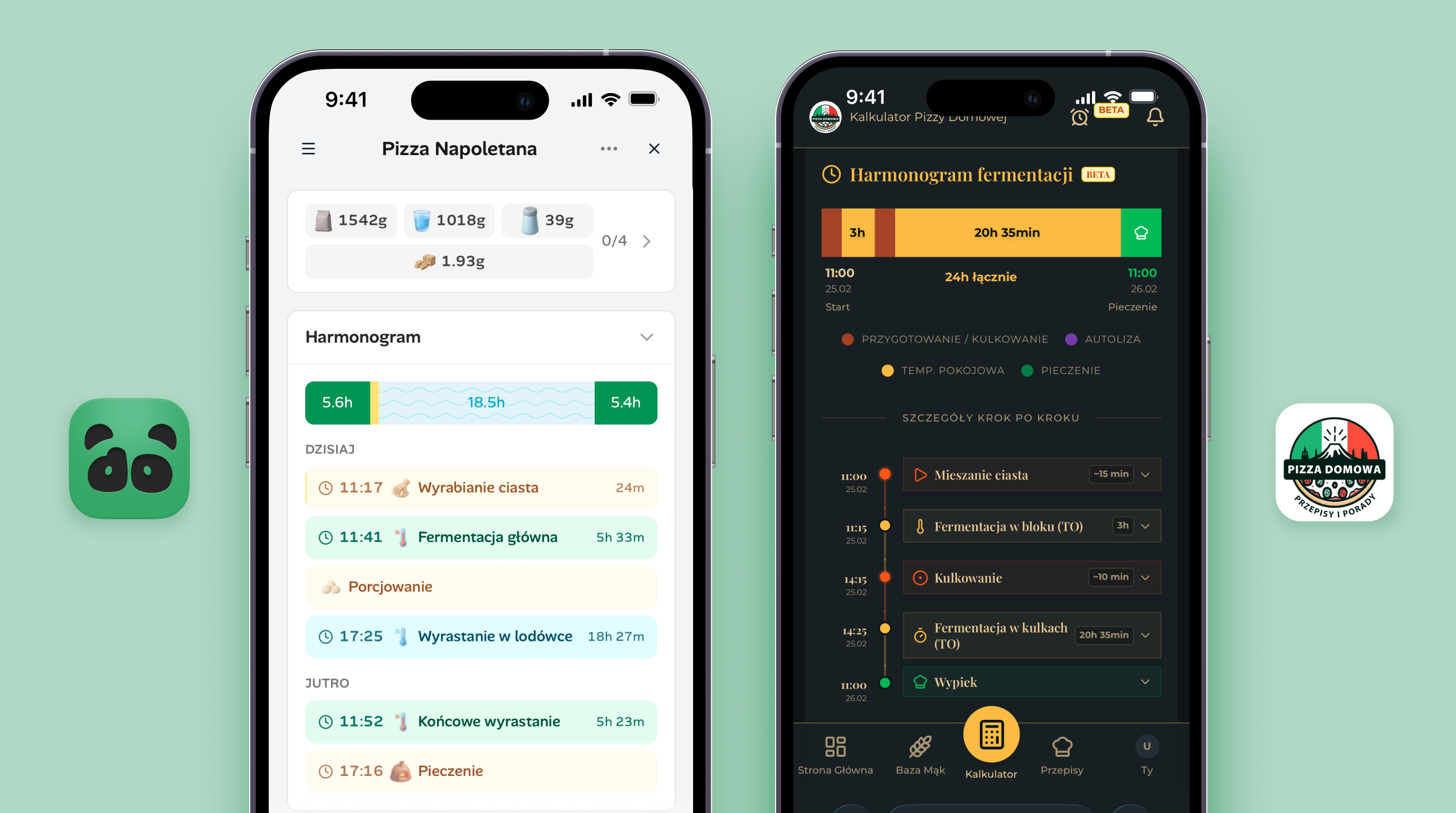 Porównanie interfejsów planowania fermentacji Pandough i Cali w Mące
